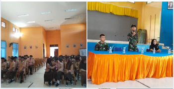 Siswa-siswi SMAN 1 Lingga ikuti sosialisasi dari Anggota YONIF TP 849/BELADAU SAKTI Lingga