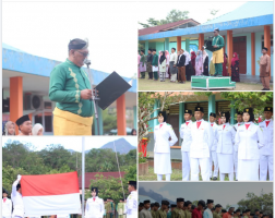 Upacara Memperingati Hari Pendidikan Nasional  Tahun 2026 di SMAN 1 Lingga, Kepala SMAN 1 Lingga Menyampaikan Amanat Tentang Peningkatan Kualitas Pendidikan